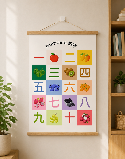 Chinese Numbers Poster 數字